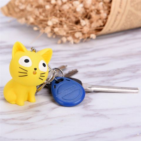 Móc Khóa Đèn Led Hình Mèo Phát Sáng - Có Âm Thanh, Đèn Pin Mini Thú Vị, Quà Tặng Dễ Thương Cho Người Yêu Mèo