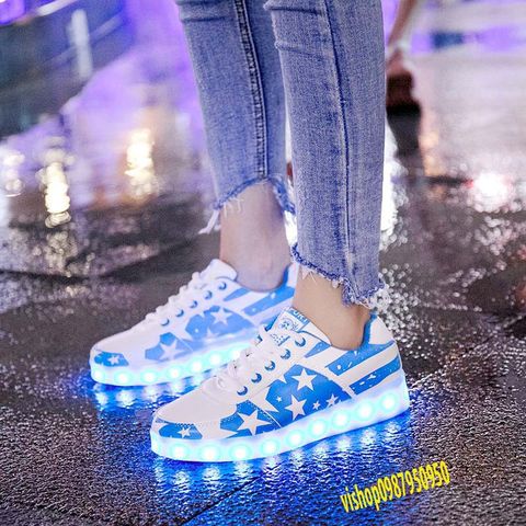 Giày Đèn Led Phát Sáng Ngôi Sao - 7 Màu 8 Chế Độ Sáng Độc Đáo Cho Biểu Diễn và Lễ Hội, Thời Trang Nam Nữ