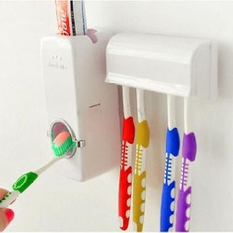 Bộ Lấy Kem Đánh Răng Tự Động Touch Me Kèm Giá Để Bàn Chải - Tiện Lợi và Sang Trọng Cho Phòng Tắm