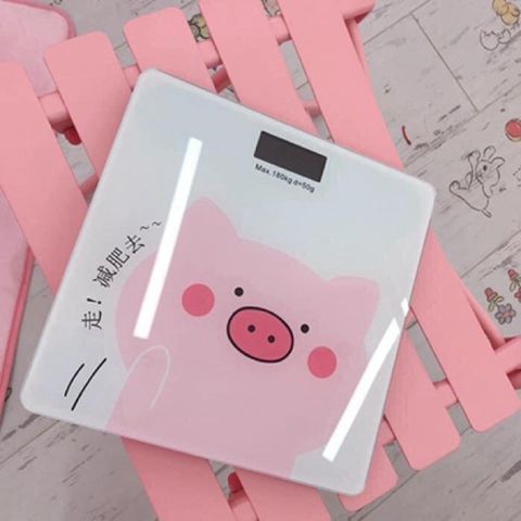 Cân Điện Tử Sức Khỏe Heo Hồng Siêu Cute - Cân Đo Chính Xác, Kính Chịu Lực, LED Sáng Đêm - Hàng Có Sẵn Sỉ Từ 3