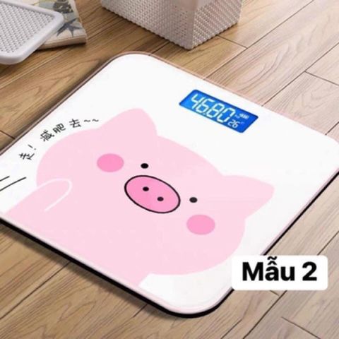 Cân Điện Tử Sức Khỏe Heo Hồng Siêu Cute - Cân Đo Chính Xác, Kính Chịu Lực, LED Sáng Đêm - Hàng Có Sẵn Sỉ Từ 3