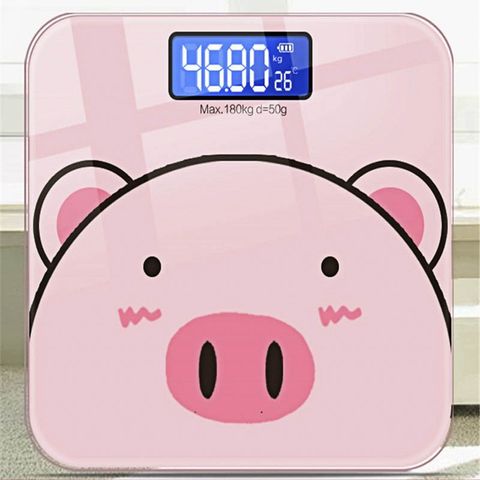 Cân Điện Tử Sức Khỏe Heo Hồng Siêu Cute - Cân Đo Chính Xác, Kính Chịu Lực, LED Sáng Đêm - Hàng Có Sẵn Sỉ Từ 3