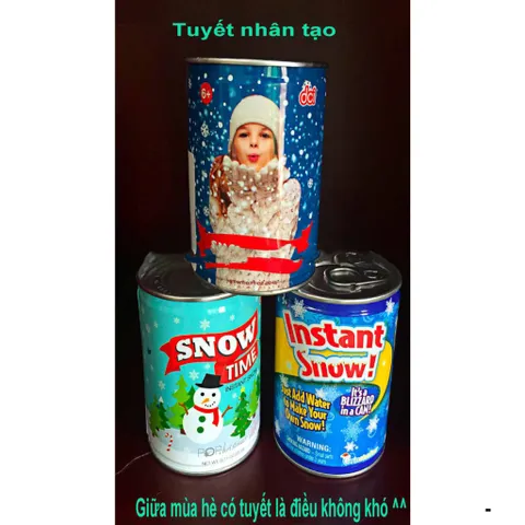 Hộp Tạo Tuyết Nhân Tạo - Tuyết Giả Sành Điệu Dùng Làm Slime Trắng Kèm Xẻng - Nguyên Liệu Trang Trí Noel