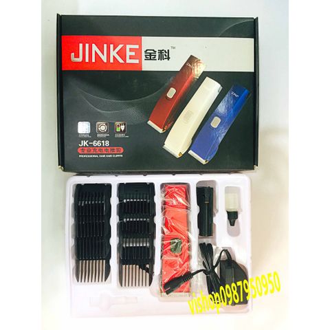 Tông Đơ Cắt Tóc Tích Điện Jinke-6618 - Tông Đơ Chuyên Nghiệp Hiện Đại, Chạy Liên Tục 8 Giờ, Lưỡi Cắt Thép Không Gỉ, Tặng Pin và Dầu Máy