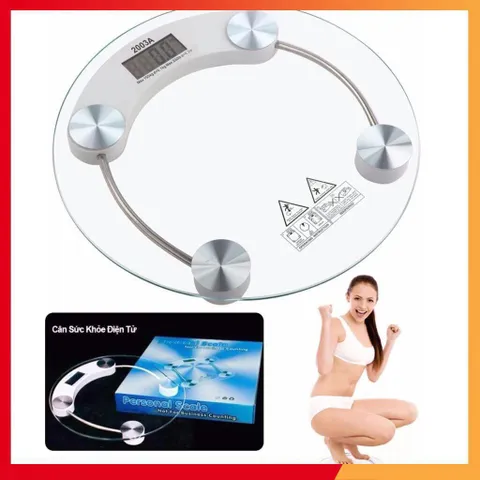Cân sức khỏe điện tử Personal EV33 - Cân mặt kính cường lực chịu lực 180kg, màn hình LCD dễ đọc, công nghệ chính xác cao