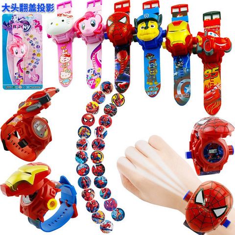 Đồng Hồ Chiếu Hình Hoạt Hình Siêu Nhân, Người Nhện, Công Chúa Disney - Quà Tặng Dễ Thương Cho Bé Từ 3-10 Tuổi