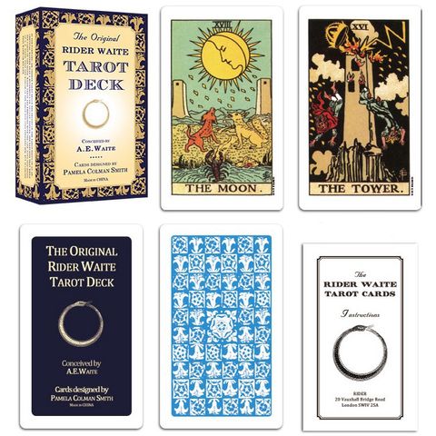 Bộ Bài Tarot Original Rider Waite Cao Cấp - Dự Đoán Vận Mệnh, Thiết Kế Hoa Hồng Tudor, Phiên Bản Tiếng Anh 78 Lá