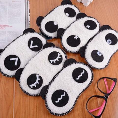 Bịt Mắt Ngủ Cute Gấu Trúc Panda - Dây Thun Co Giãn, Ấm Áp Mùa Đông, Phụ Kiện Giấc Ngủ Dễ Thương Cho Bạn Trẻ