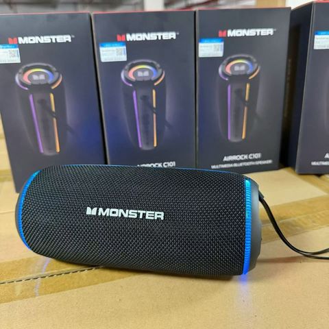 Loa Bluetooth di động Monster Airrock C101 - Âm thanh 10W mạnh mẽ, thiết kế gọn nhẹ, đèn LED, pin 1500mAh, kết nối Bluetooth 5.4