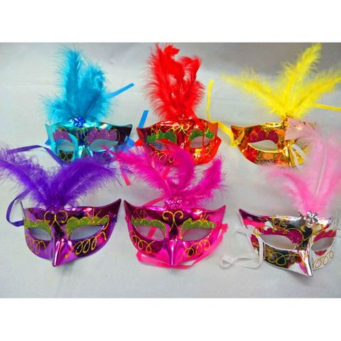 Mặt Nạ Lông Vũ Che Nửa Mặt - Phụ Kiện Hóa Trang Trung Thu & Halloween Cho Nam Nữ - Cosplay Đẳng Cấp 16x8cm