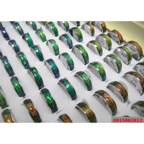 Nhẫn Đổi Màu Theo Cảm Xúc Moodring - Nhẫn Đôi Nhận Biết Tâm Trạng, Hợp Kim Cao Cấp, 5 Kích Cỡ Khác Nhau