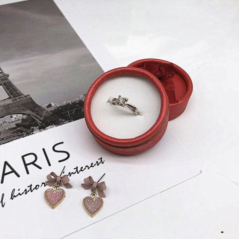 Hộp Đựng Nhẫn Đỏ Tròn Nơ - 24 Chiếc Chất Liệu Giấy Cứng, Quà Tặng Sang Trọng Cho Trang Sức, Tiện Dụng Dễ Mang Theo