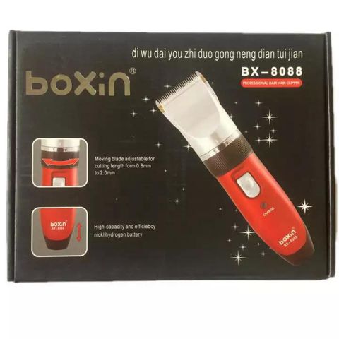 Tông Đơ Hớt Tóc Gia Đình Boxin 8088 Cao Cấp - Thiết Bị Cắt Tóc Không Dây, Tặng Kèm 2 Pin Sạc Chất Lượng
