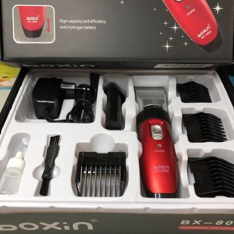 Tông Đơ Hớt Tóc Gia Đình Boxin 8088 Cao Cấp - Thiết Bị Cắt Tóc Không Dây, Tặng Kèm 2 Pin Sạc Chất Lượng