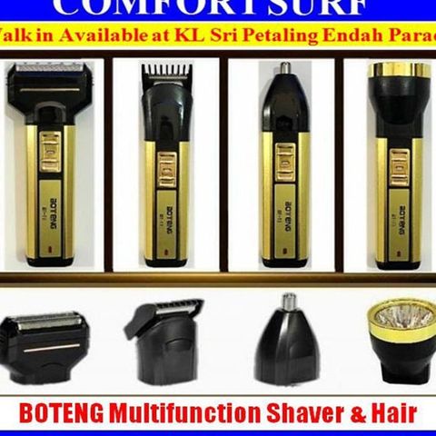 Tông Đơ Cắt Tóc 4 Trong 1 BOTENG BT-T3 Thế Hệ Mới 2020 - Cắt Tóc, Cạo Râu, Tỉa Lông Mũi, Đèn Pin Tiện Dụng