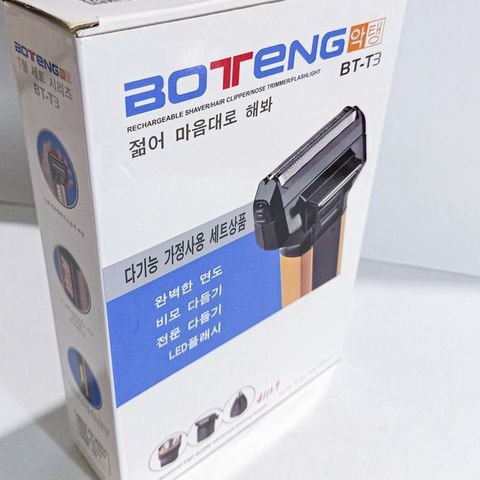 Tông Đơ Cắt Tóc 4 Trong 1 BOTENG BT-T3 Thế Hệ Mới 2020 - Cắt Tóc, Cạo Râu, Tỉa Lông Mũi, Đèn Pin Tiện Dụng