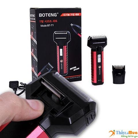 Tông Đơ Cắt Tóc Kiêm Máy Cạo Râu & Cắt Tỉa Lông Mũi Boteng 3 Trong 1 - Thiết Kế Gọn Nhẹ, Chất Lượng Cao, Dùng Đi Du Lịch, Công Nghệ Pin Hiện Đại