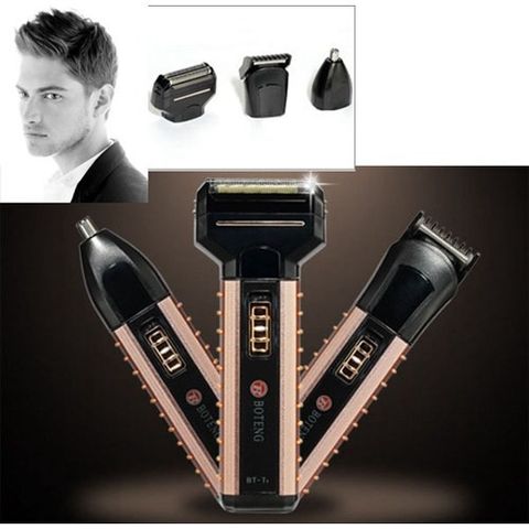 Tông Đơ Cắt Tóc Kiêm Máy Cạo Râu & Cắt Tỉa Lông Mũi Boteng 3 Trong 1 - Thiết Kế Gọn Nhẹ, Chất Lượng Cao, Dùng Đi Du Lịch, Công Nghệ Pin Hiện Đại