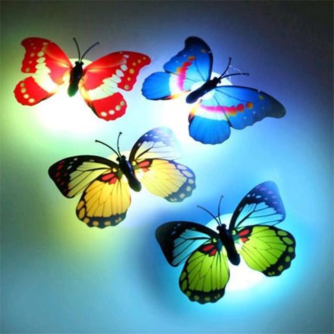 Đèn Ngủ Bướm Phát Sáng 3D Dán Tường - Trang Trí Phòng Ngủ Độc Đáo, Nhiều Màu Sắc Lung Linh, Tiết Kiệm Điện Năng