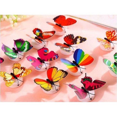 Đèn Ngủ Bướm Phát Sáng 3D Dán Tường - Trang Trí Phòng Ngủ Độc Đáo, Nhiều Màu Sắc Lung Linh, Tiết Kiệm Điện Năng