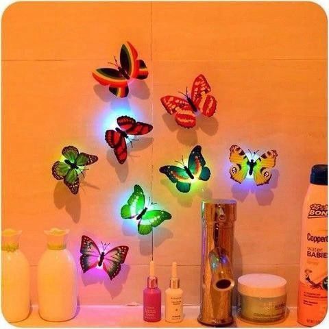 Đèn Ngủ Bướm Phát Sáng 3D Dán Tường - Trang Trí Phòng Ngủ Độc Đáo, Nhiều Màu Sắc Lung Linh, Tiết Kiệm Điện Năng