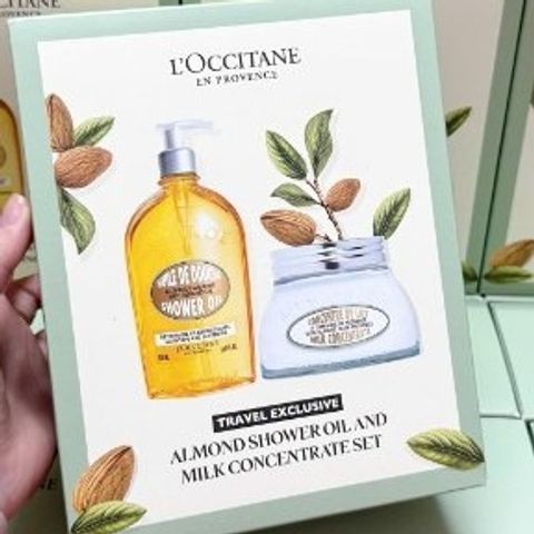 Set Sữa Tắm và Kem Dưỡng Da L'Occitane Almond 500ml + 200ml - Dầu Tắm Hạnh Nhân Cấp Ẩm và Làm Mịn Da Chính Hãng