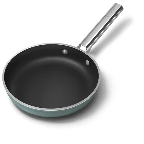 Chảo Rán SMEG FPF2402EGM 24cm Xanh Ngọc - Nhôm Đúc, Ceramic Non-Stick, Dùng Cho Bếp Gas, Từ và Điện, Xuất Xứ Ý