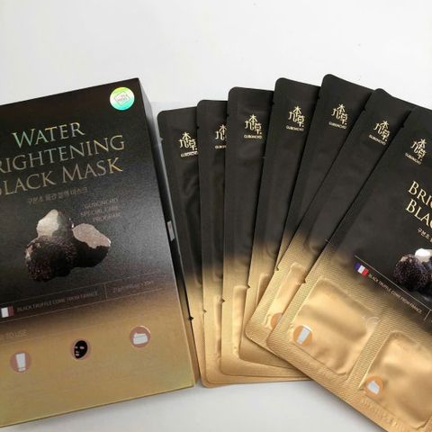 Mặt nạ thải độc 3 bước Guboncho Water Brightening Black Mask với nấm cục đen - Duy trì làn da sáng khỏe & ngăn ngừa lão hóa