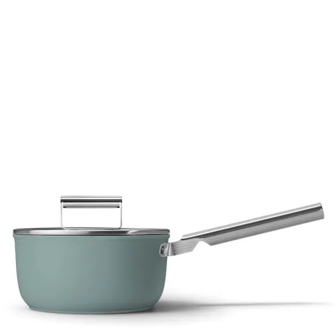 Quánh SMEG SPF2012EGM 20cm Màu Xanh Ngọc - Nồi Nhôm Sang Trọng Chống Dính Không PFAS, Tương Thích Bếp Từ Và Gas