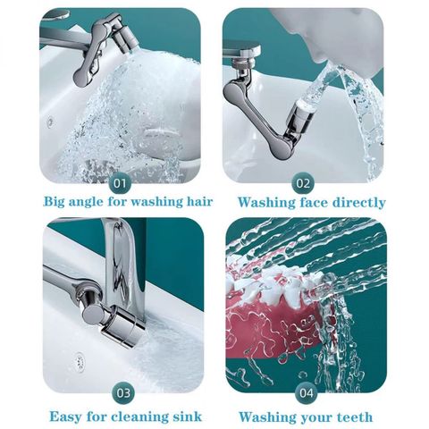 Đầu Nối Vòi Nước Xoay 180 Độ Tăng Áp - Tiết Kiệm Nước, Dễ Dàng Lắp Đặt Cho Bồn Rửa Mặt, Phòng Tắm, Chậu Rửa Chén