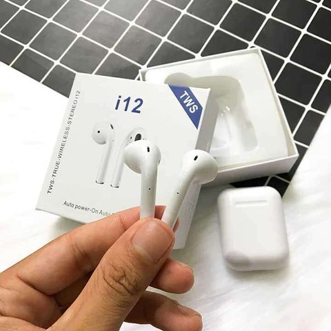 Tai Nghe Bluetooth I12 TWS 5.0 Không Dây - Tai Nghe Cảm Ứng Vân Tay, Âm Thanh Đẳng Cấp, Thiết Kế Nhỏ Gọn, Thời Trang