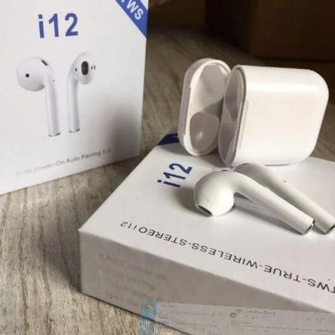Tai Nghe Bluetooth I12 TWS 5.0 Không Dây - Tai Nghe Cảm Ứng Vân Tay, Âm Thanh Đẳng Cấp, Thiết Kế Nhỏ Gọn, Thời Trang