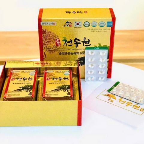 Tinh Dầu Thông Đỏ Cheonsongwon Hàn Quốc - Hộp 120 Viên, Tăng Cường Đề Kháng, Hỗ Trợ Tim Mạch, Sức Khỏe Tổng Thể