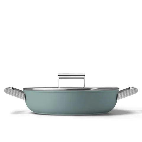 Nồi Chảo SMEG DPF2812EGM Xanh Ngọc 28cm - Chảo Chống Dính Ceramic Cao Cấp, Dùng Cho Bếp Từ, Gas, Điện, Xuất Xứ Italy