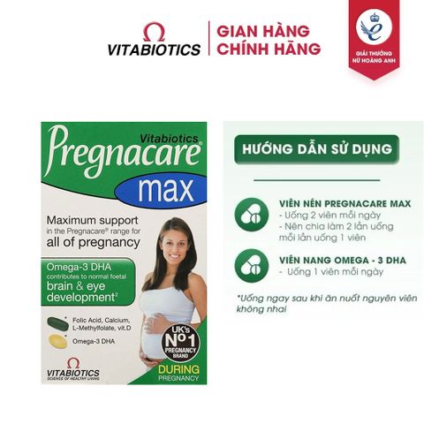 Vitamin Tổng Hợp Pregnacare Max Cho Phụ Nữ Mang Thai - 84 Viên Hỗ Trợ Sức Khỏe Mẹ Và Phát Triển Bé Từ Vitabiotics, Anh