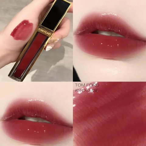 Son Bóng Tom Ford Gloss Luxe Lip 04 Exquise Màu Đỏ Đất Chính Hãng - Son Dưỡng Môi Sang Trọng, Độ Bám Màu Lâu, Dưỡng Ẩm Hoàn Hảo