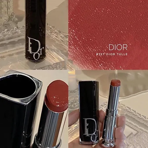 Son Dưỡng Dior Addict Hydrating Shine Lipstick 727 Tulle - Son Môi Hồng Đất Cao Cấp Chính Hãng, Dưỡng Ẩm Mềm Mại