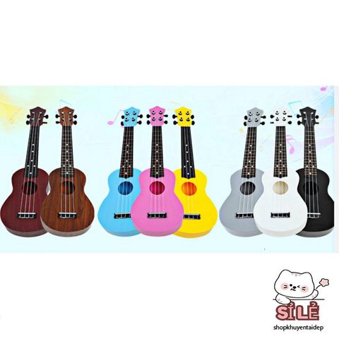 Đàn Ukulele Mini 58cm Chất Lượng Cao - Đàn Ghita Dây Cước Âm Thanh Chuẩn - Nhiều Màu Sắc Dành Cho Người Yêu Âm Nhạc