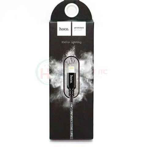 Cáp Sạc Nhanh Hoco X14 cho iPhone - Dây Đồng 1m, Tốc Độ 2.4A, Bện Nylon Bền Bỉ - Phụ Kiện Điện Thoại Tiện Lợi