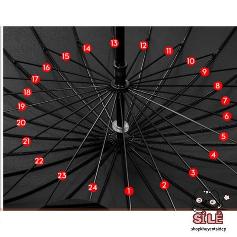 Ô Dù Cao Cấp 24 Nan Lớn - Ô Đi Mưa Chống Lật, Chống UV, Quai Đeo Da - Thiết Kế Hàn Quốc, Dành Cho Mọi Dịp
