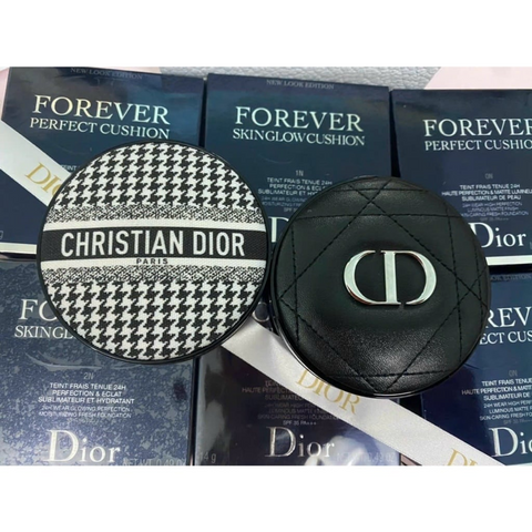 Vỏ Hộp Phấn Nước Dior Forever - Hộp Phấn Compact Cao Cấp Đen Họa Tiết Paris Chính Hãng, Tiện Lợi & Thời Thượng
