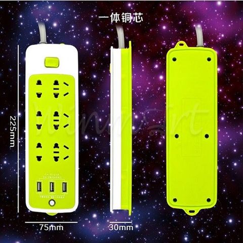 Ổ Cắm Điện Đa Năng Màu Xanh Chống Giật