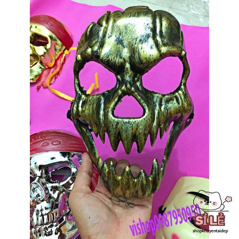 Mặt Nạ Halloween Đầu Lâu Xương Sọ Cho Nam - Phụ Kiện Hóa Trang Độc Đáo, Phong Cách Đặc Biệt, Quà Tặng Dành Cho Fan Hâm Mộ