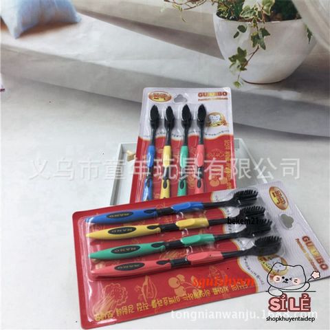 Bộ 4 Bàn Chải Đánh Răng Than Hoạt Tính Hàn Quốc T21 - Chải Sạch Sâu, An Toàn Cho Gia Đình