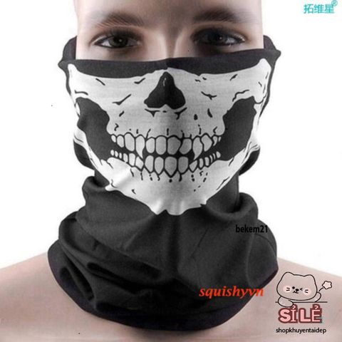 Khăn Đa Năng Phượt Họa Tiết Xương Khẩu - Mũ Kín Mặt Chống Nắng, Chống Bụi Thời Trang Cho Phượt Thủ