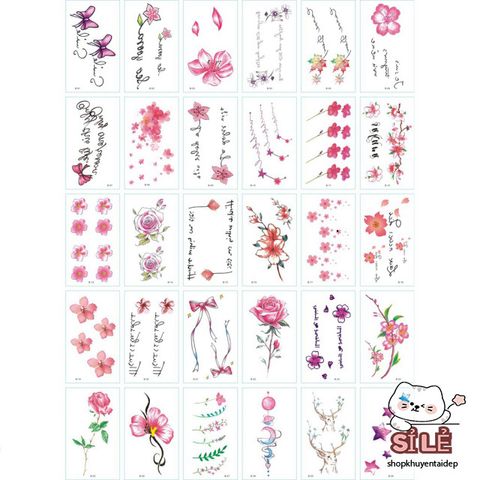 Miếng Dán Hình Xăm Nhỏ Độc Đáo - Combo 30 Tờ Thể Hiện Cá Tính, Dễ Dàng Sử Dụng, Không Gây Kích Ứng Da
