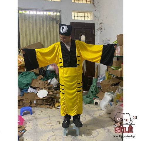 Bộ Trang Phục Pháp Sư Bắt Ma Halloween - Vải Cao Cấp, Giao Hỏa Tốc, Cosplay Đạo Sĩ, Đồ Hóa Trang Cho Trẻ Em