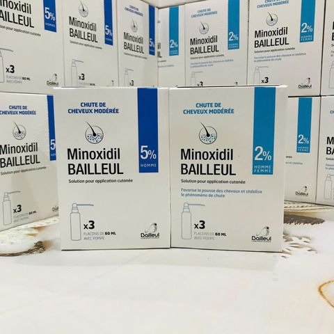 Xịt Kích Thích Mọc Tóc Minoxidil Bailleul - Giải Pháp Hiệu Quả Cho Tóc Dày Khỏe, Hỗ Trợ Ngăn Ngừa Rụng Tóc, Hộp 3 Lọ 60ml