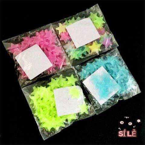 Bộ 100 Ngôi Sao Dạ Quang Gắn Tường - Tô Điểm Phòng Ngủ Trẻ Em với 4 Màu Sắc Tuyệt Đẹp, Phát Sáng Trong Bóng Tối