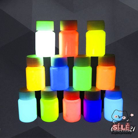 Sơn Dạ Quang 20ML An Toàn - Bộ 7 Màu Phát Sáng Rực Rỡ Cho Nghệ Thuật Trang Điểm, Nail Art Và Halloween